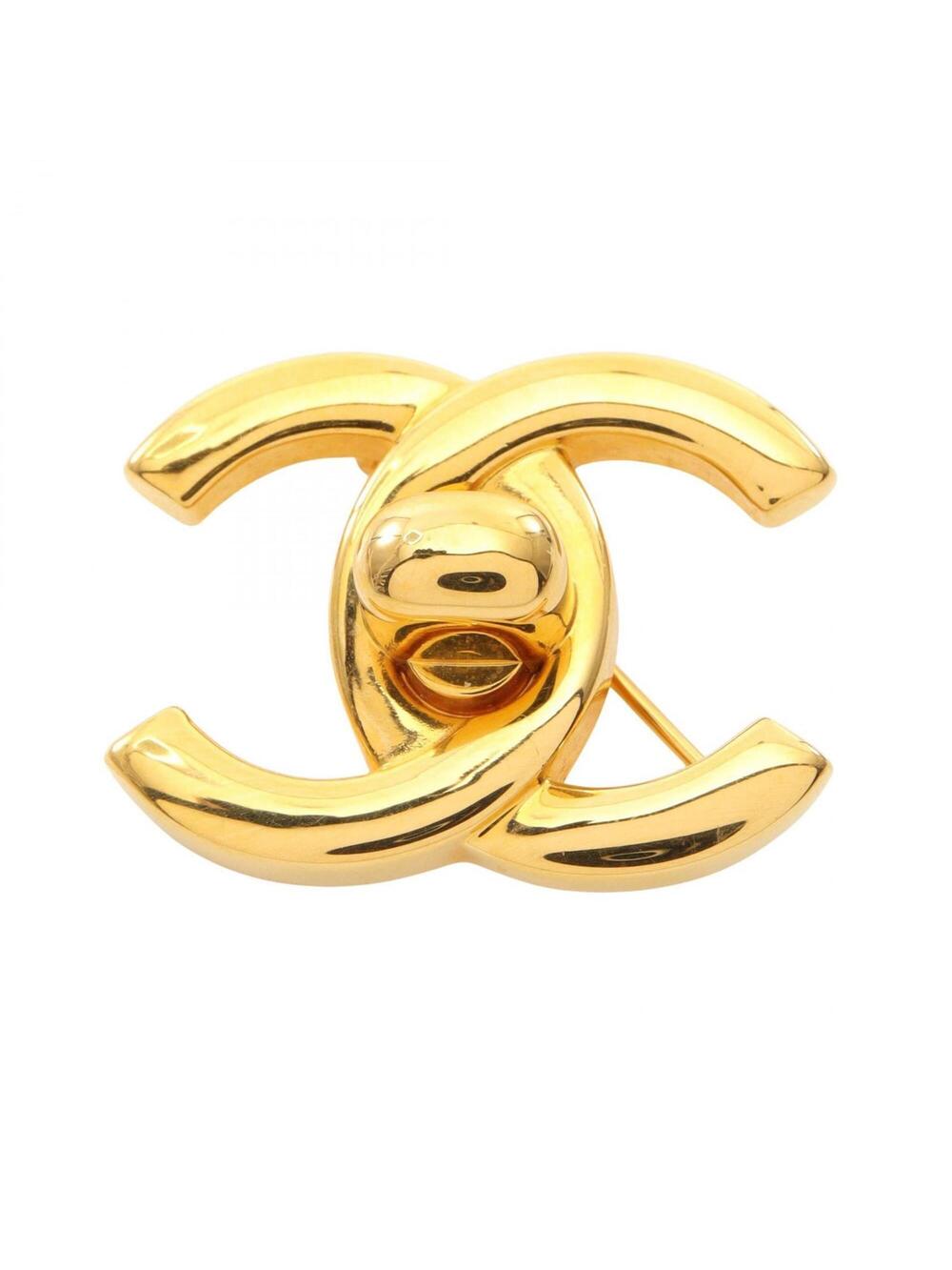 Chanel Cc Logo Turnlock Brooch Metal #275721C12B